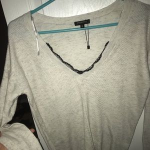 Dynamite lace trim sweater